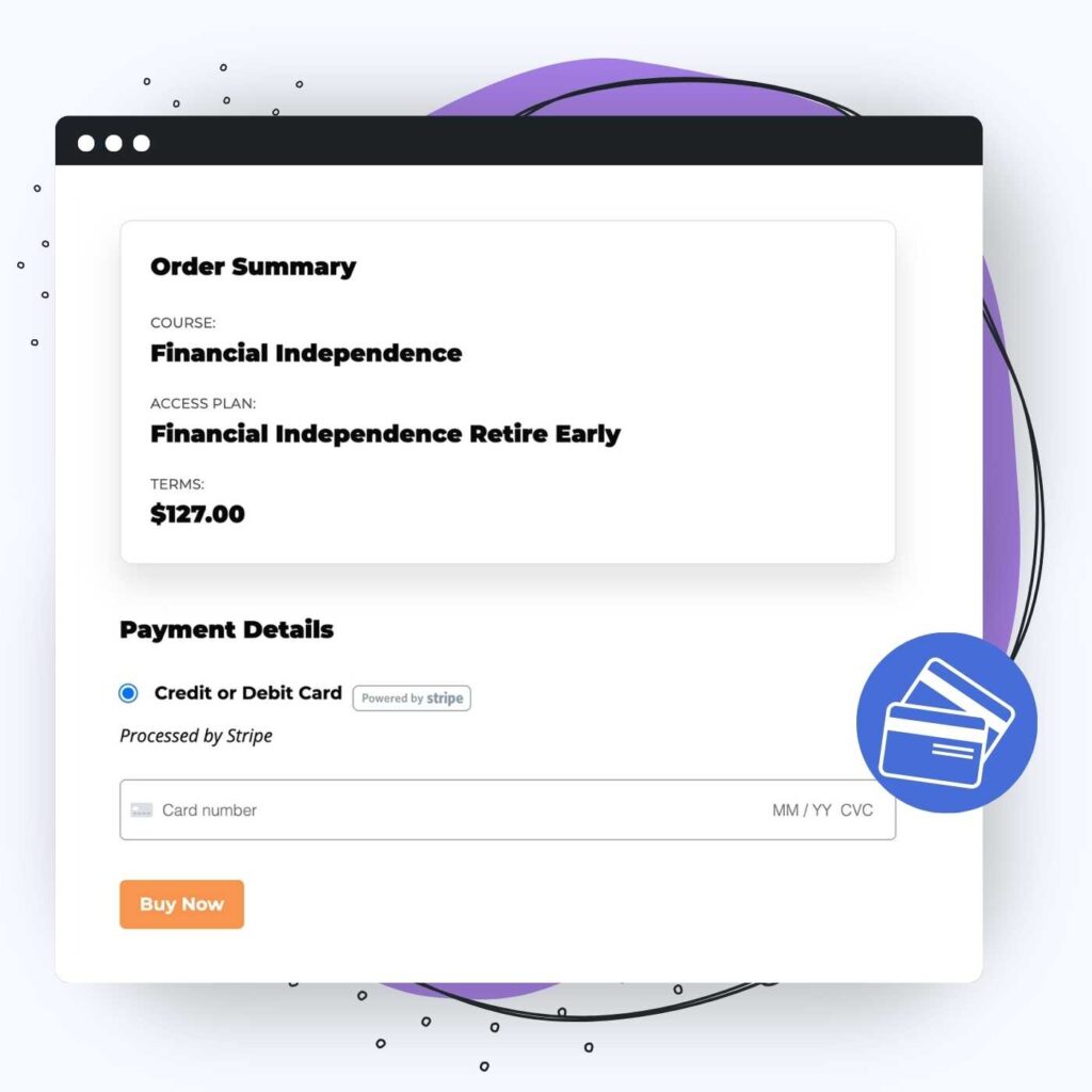 LifterLMS Checkout Page with Credit Card Fields Powered by Stripe Gateway