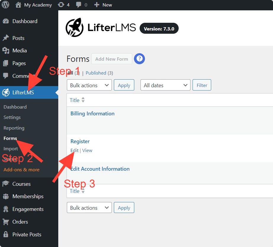 LifterLMS Registration Form