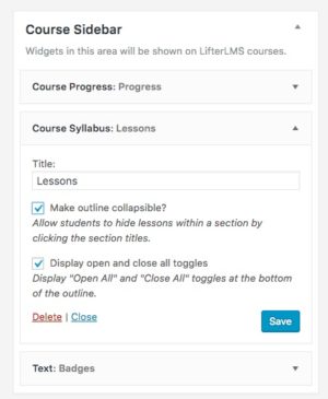 Lms Sidebar Course Syllabus Widget - LifterLMS