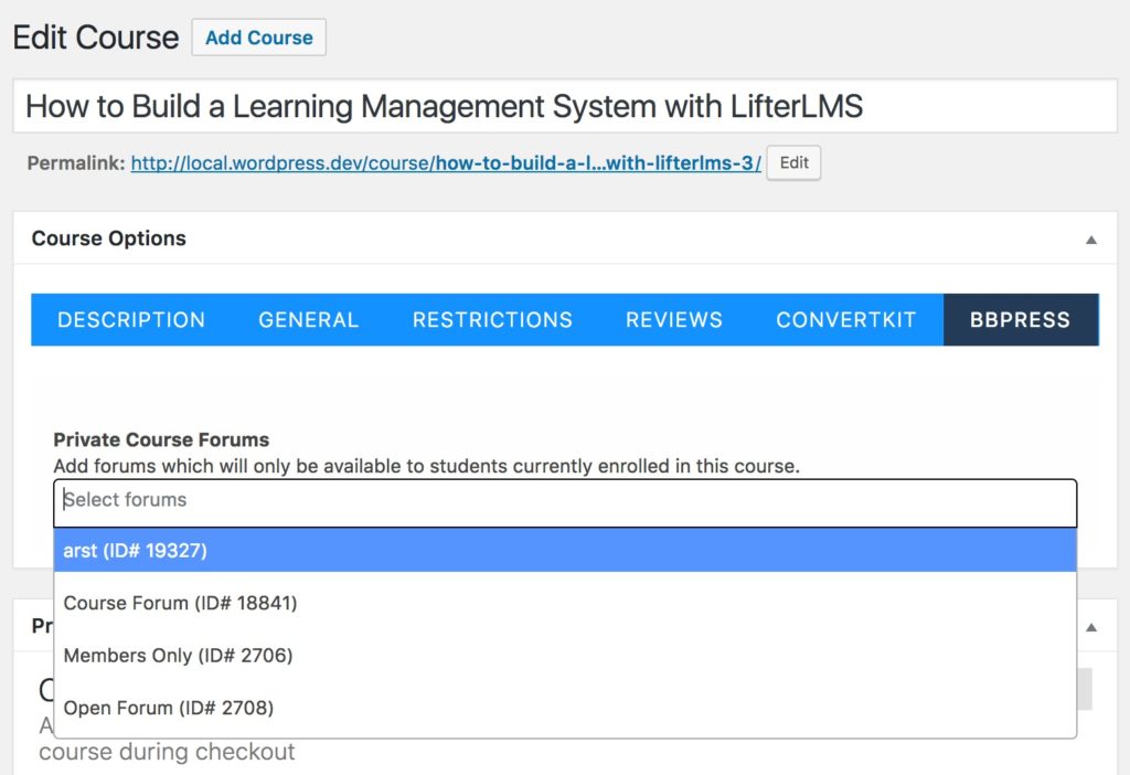 bbPress course forums