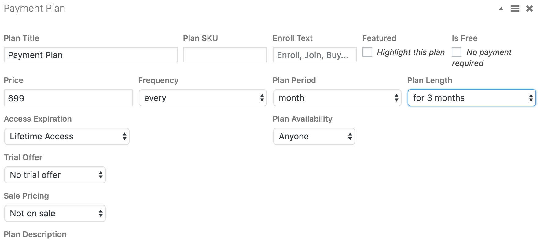 Payment Plan