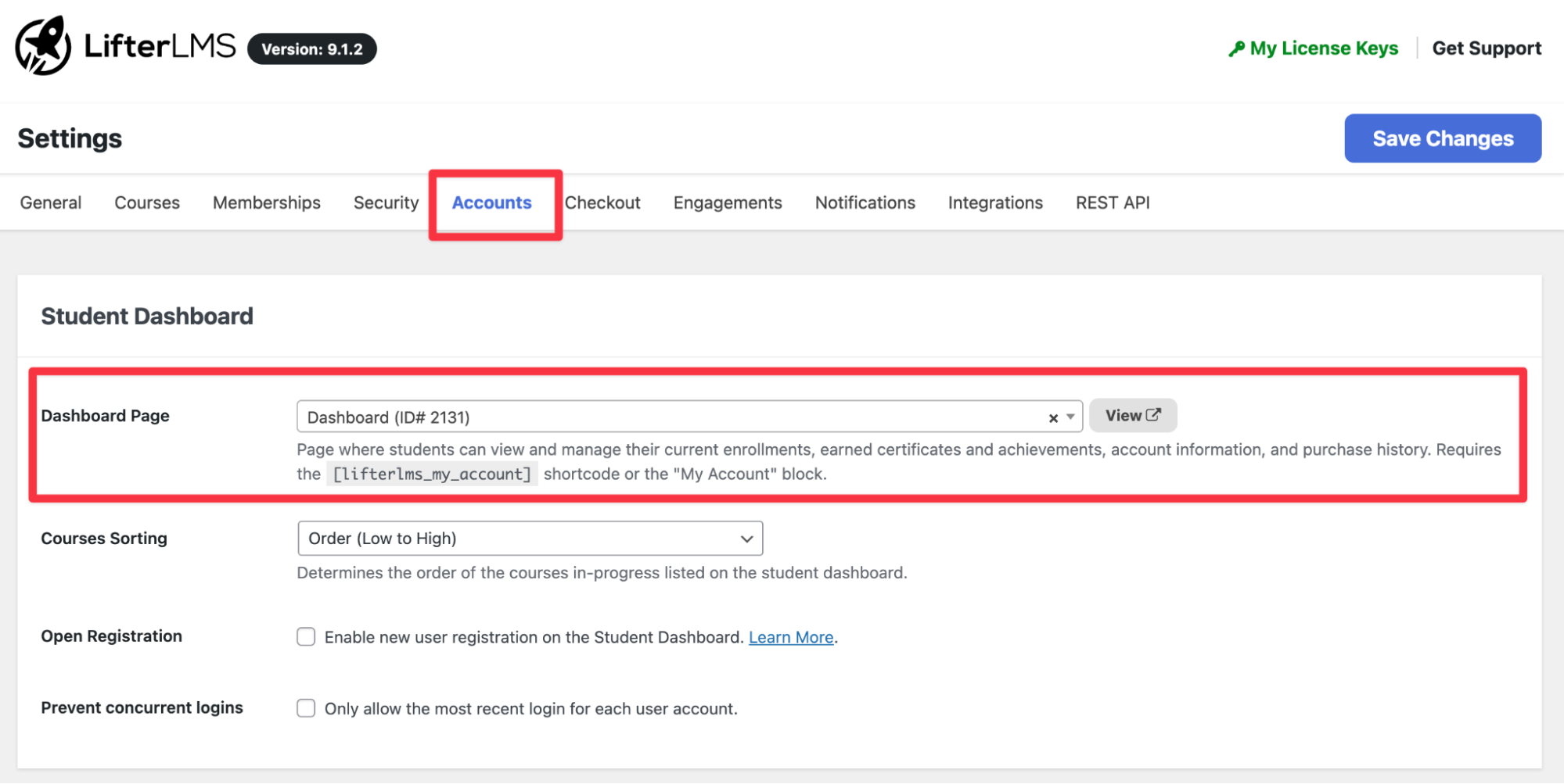 Setting Up the Dashboard Page