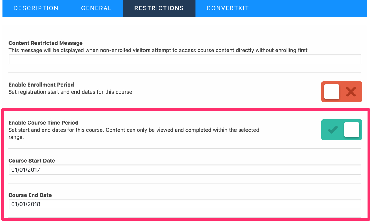 Specific Access Window