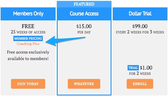 member pricing tag