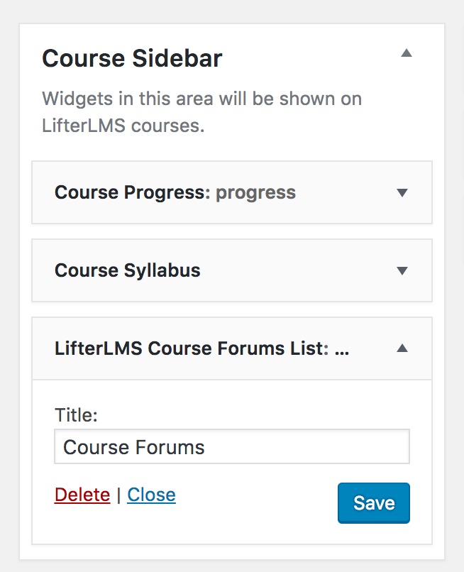 bbPress course forums widget