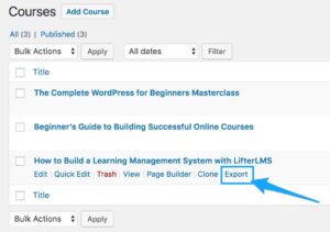 LifterLMS Course Export