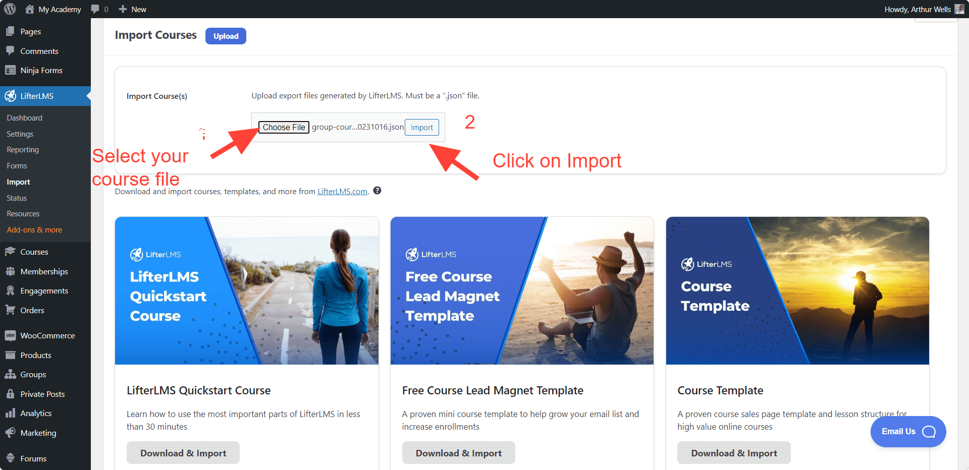 LifterLMS Import Courses