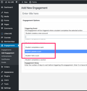 LifterLMS Quiz engagment system