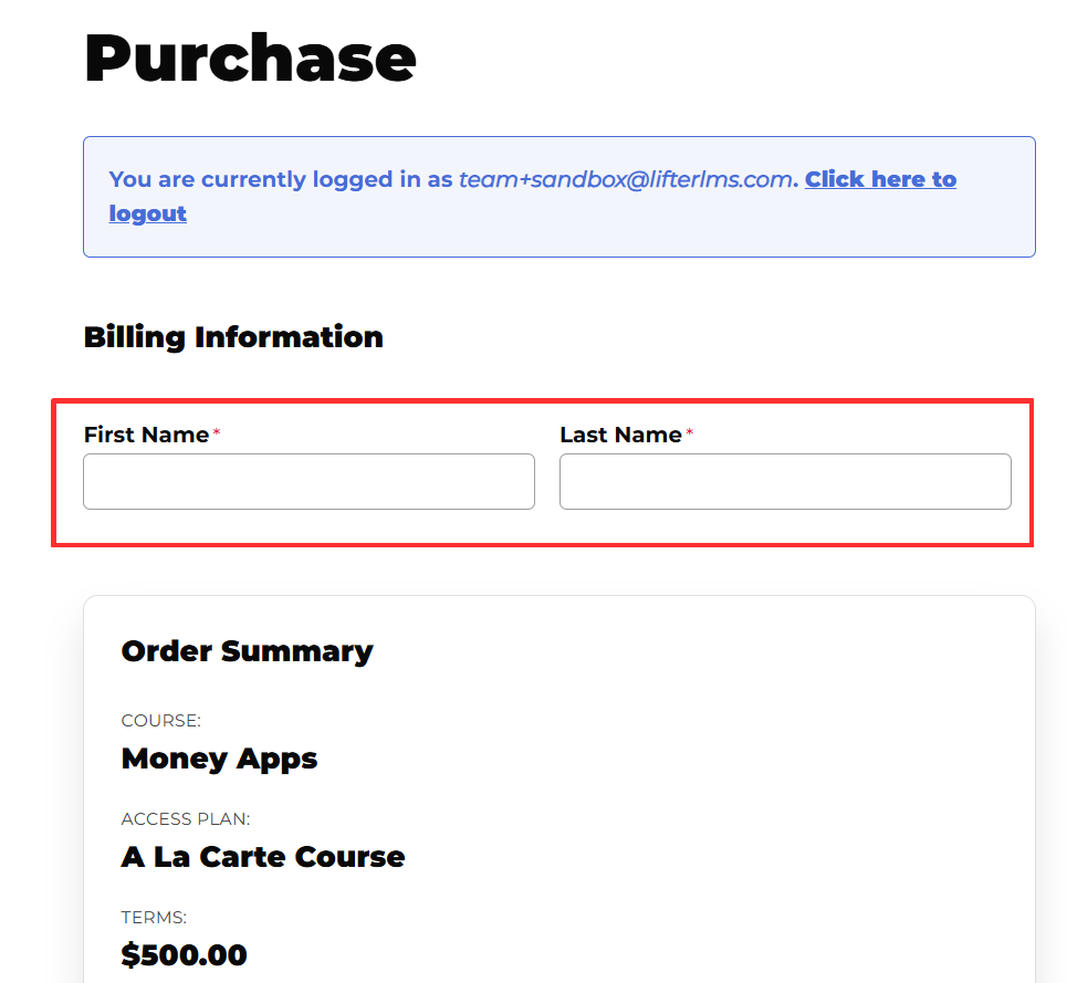 Logged-out students without password fields