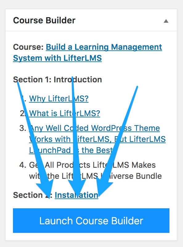Launch the course builder