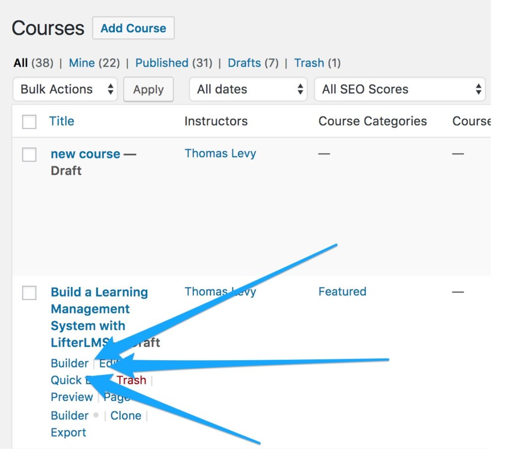 Launch the course builder