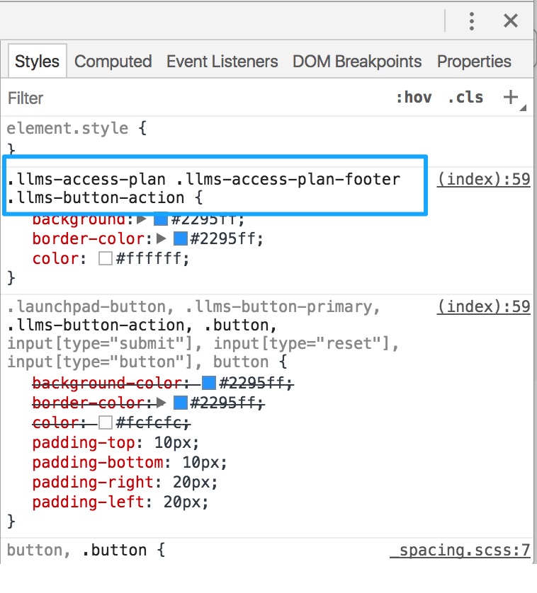 locating a selector