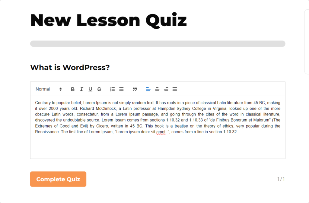 Long answer question type (manually graded) LifterLMS