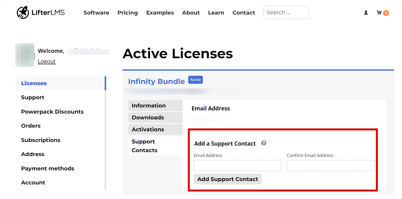 LifterLMS Adding Support Contacts