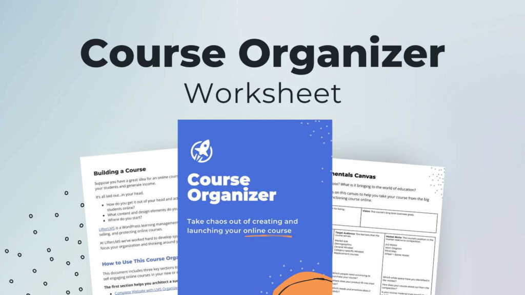 Course Organizer Worksheet Product Image with Sample Pages