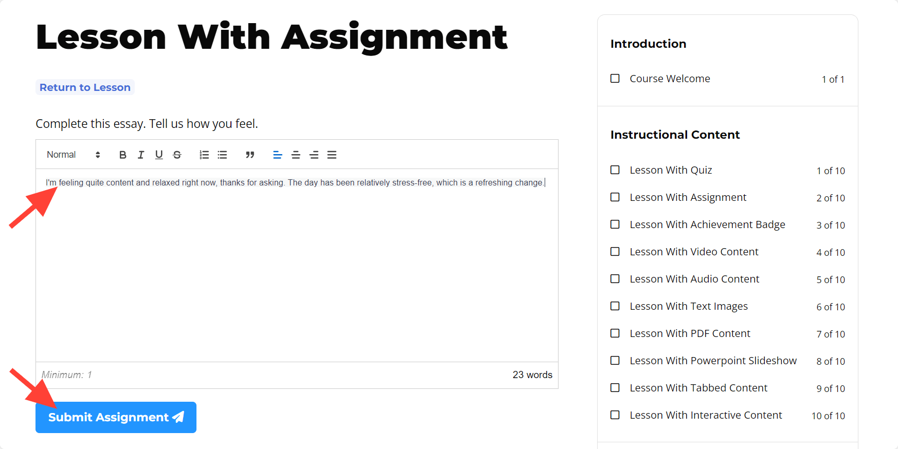 LifterLMS Assignment
