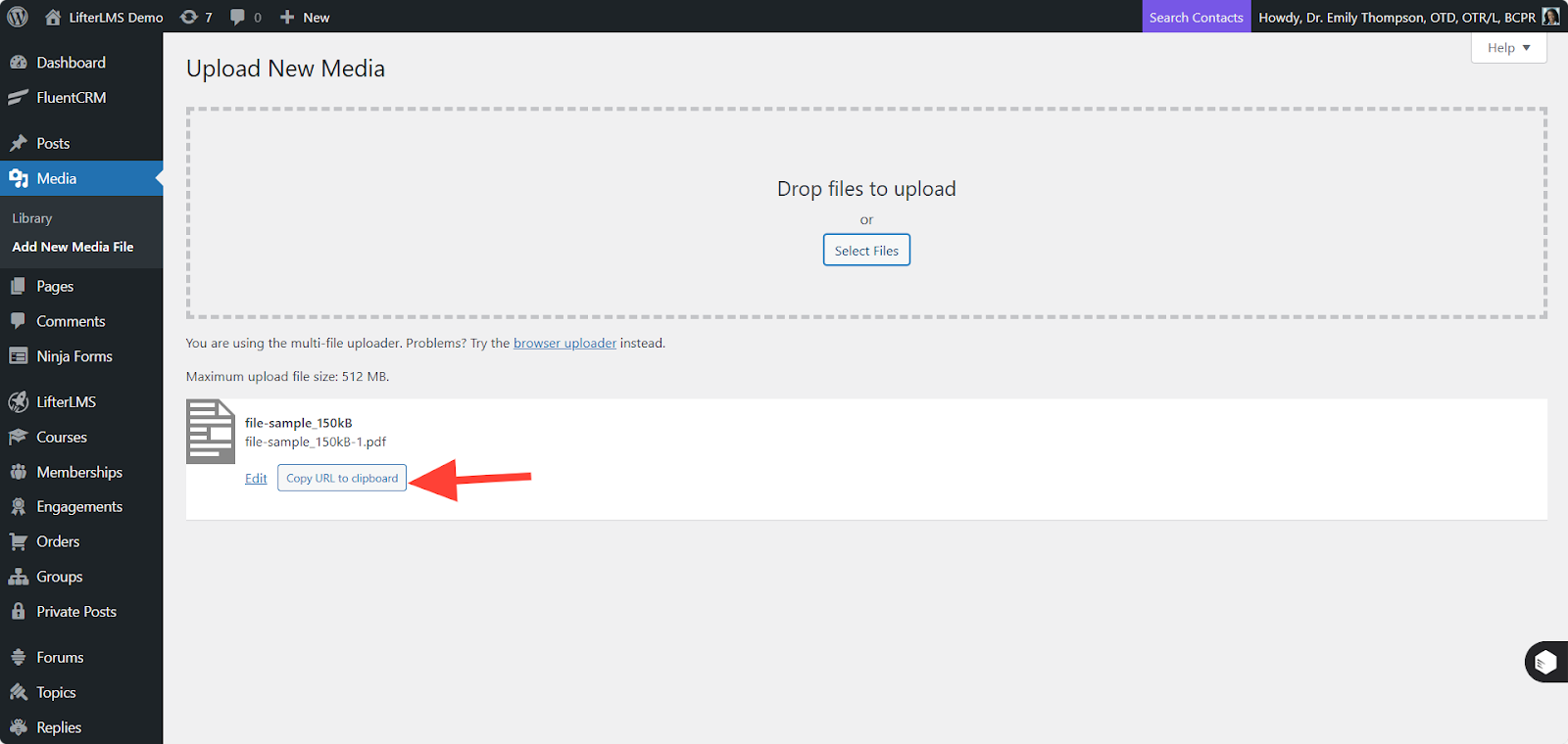 Copy file in LifterLMS media library