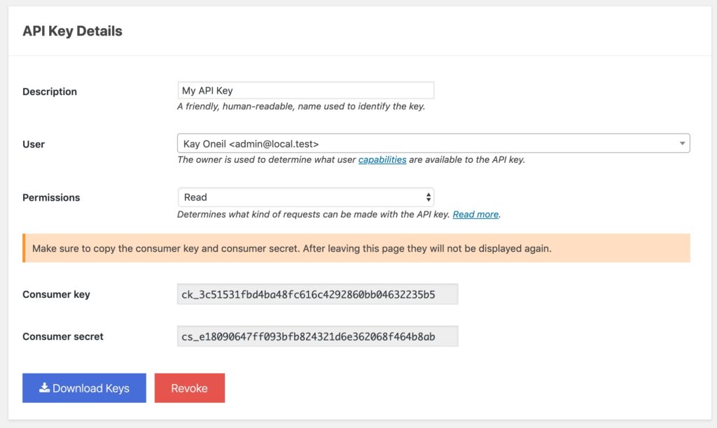 Generated API Key