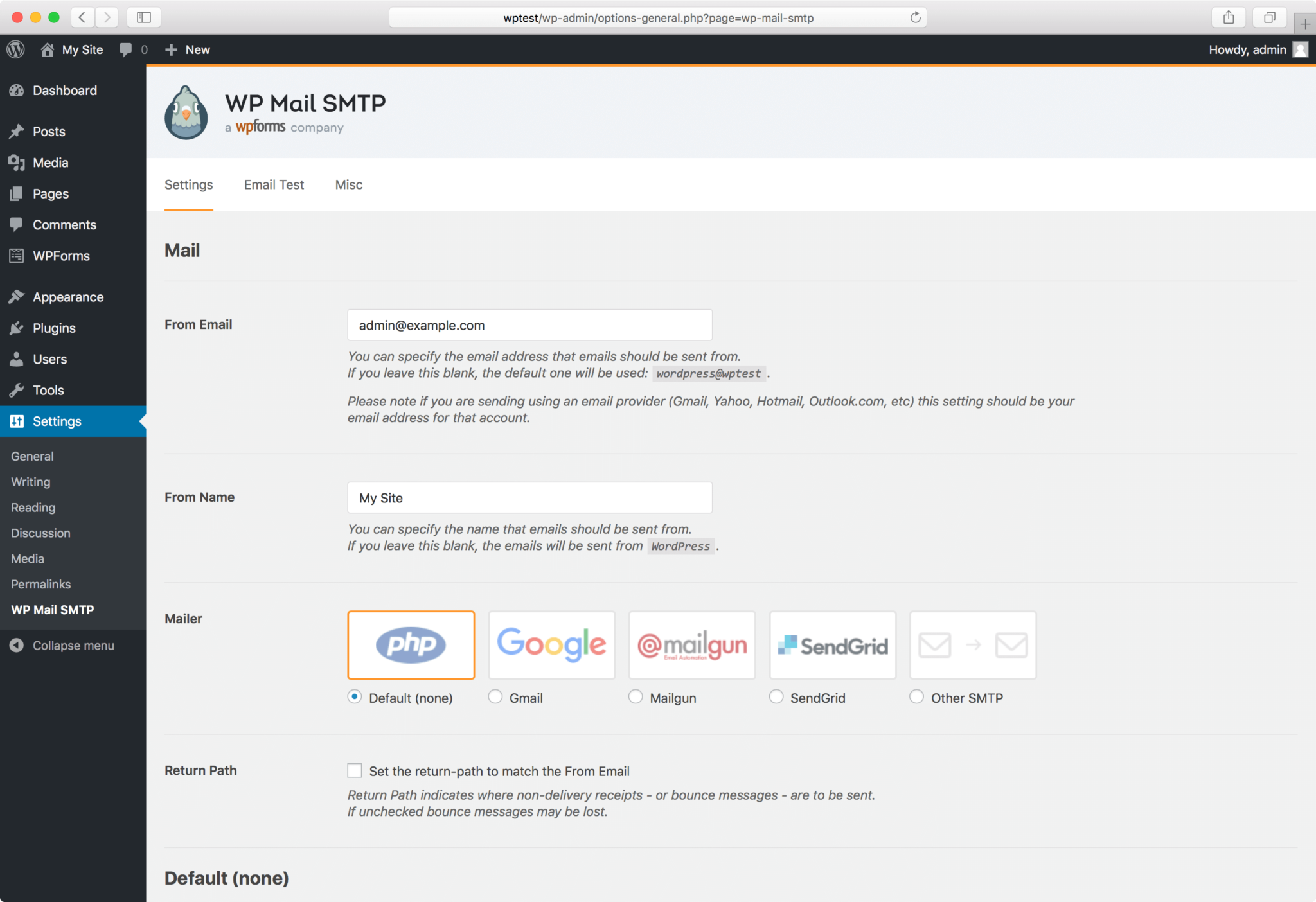 Setting use перевод. SMTP плагин. Wp mail SMTP. Почта WORDPRESS. Почтовый сервер на WORDPRESS.