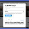 Screenshot of the modal for the group owner and administrator to invite members to the group by email or invitation link
