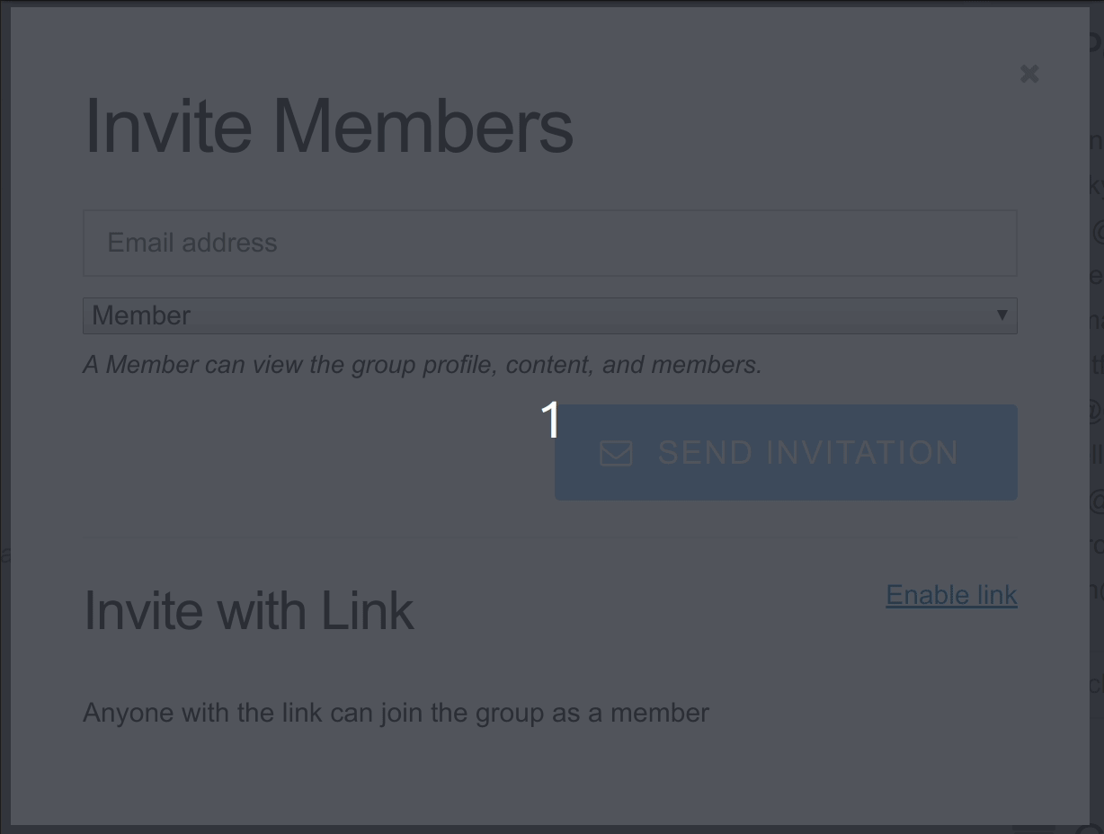 Enable and disable open invitation link