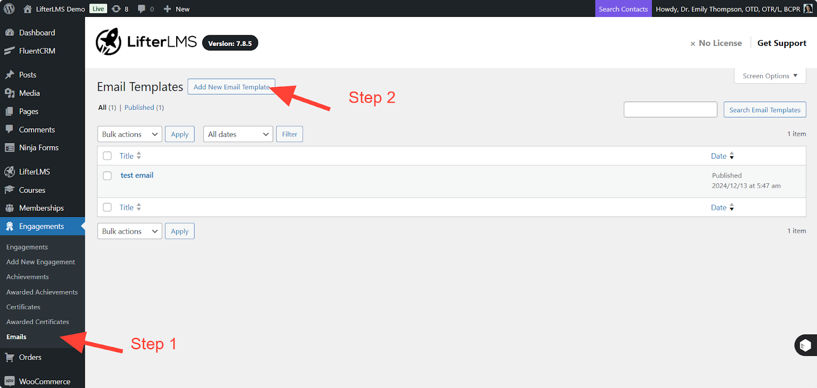 LifterLMS Access Notification Settings