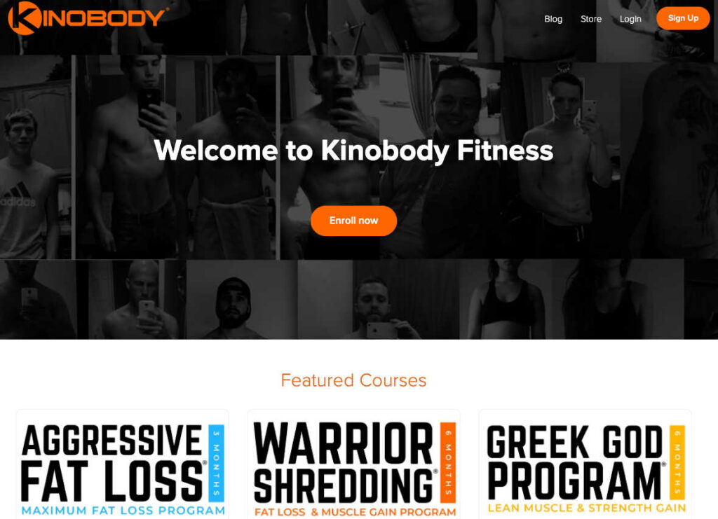 Screen Shot of Kinobody.teachable.com page