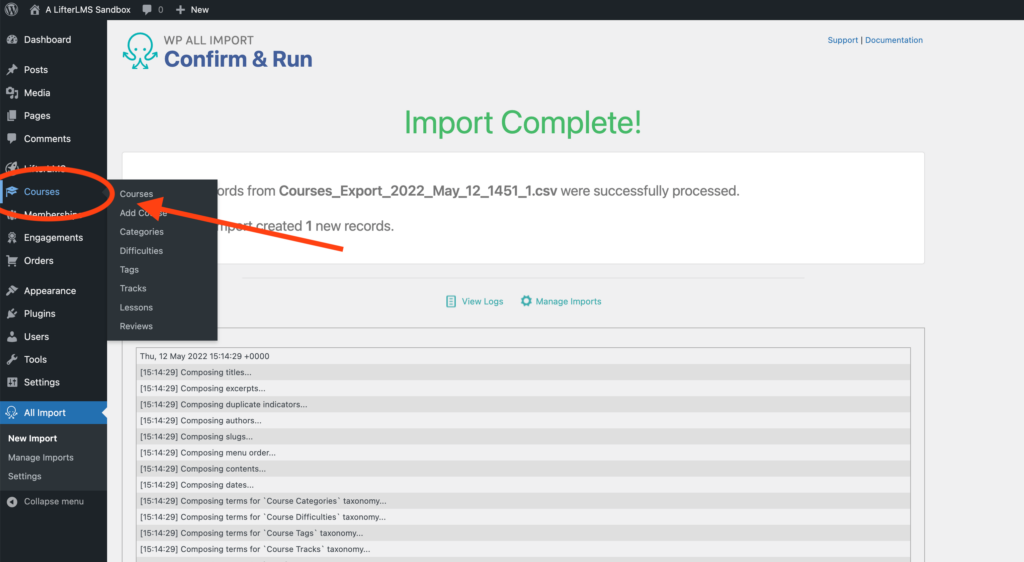 WP All Import Lesson Mapping