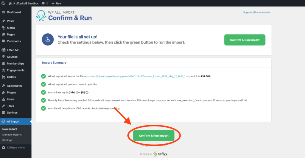 Learndash Migration - WP All Import Confirm