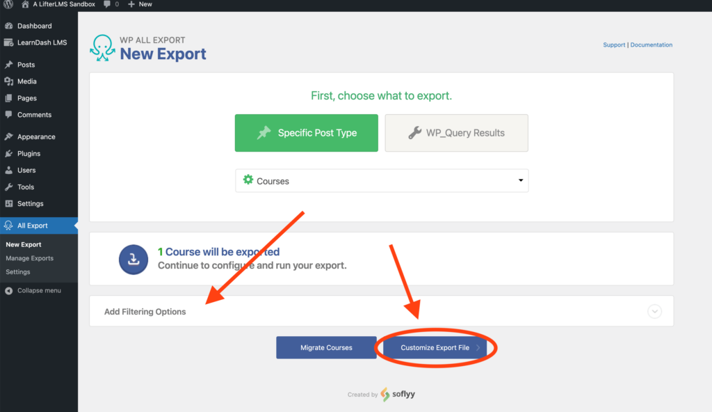 Learndash Migration - WP All Import Export Customize