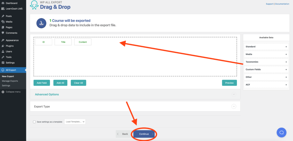 Learndash Migration - WP All Import Export Details