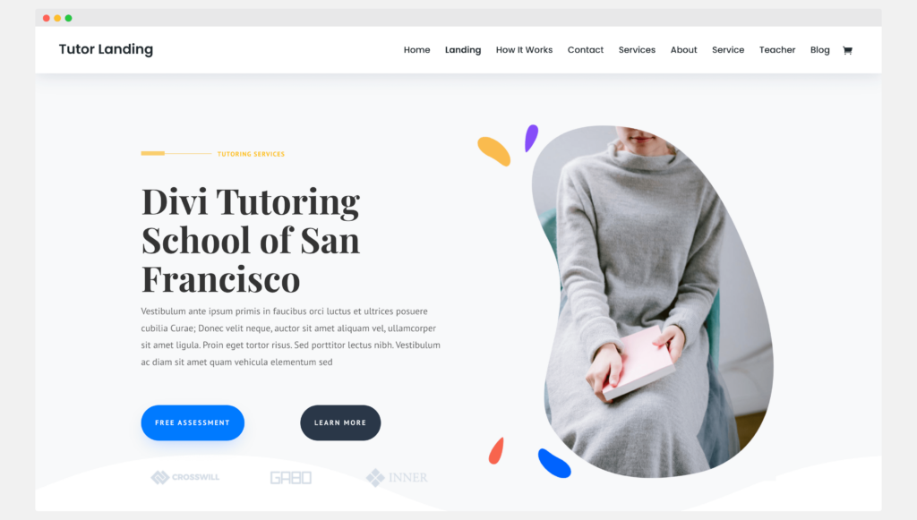 Divi course website template screenshot