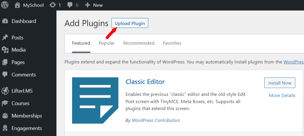 Add plugin process of WordPress