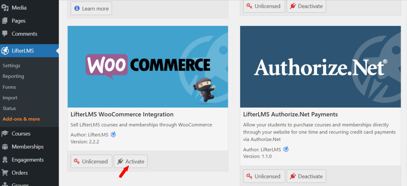 LifterLMS WooCommerce Integration Installing