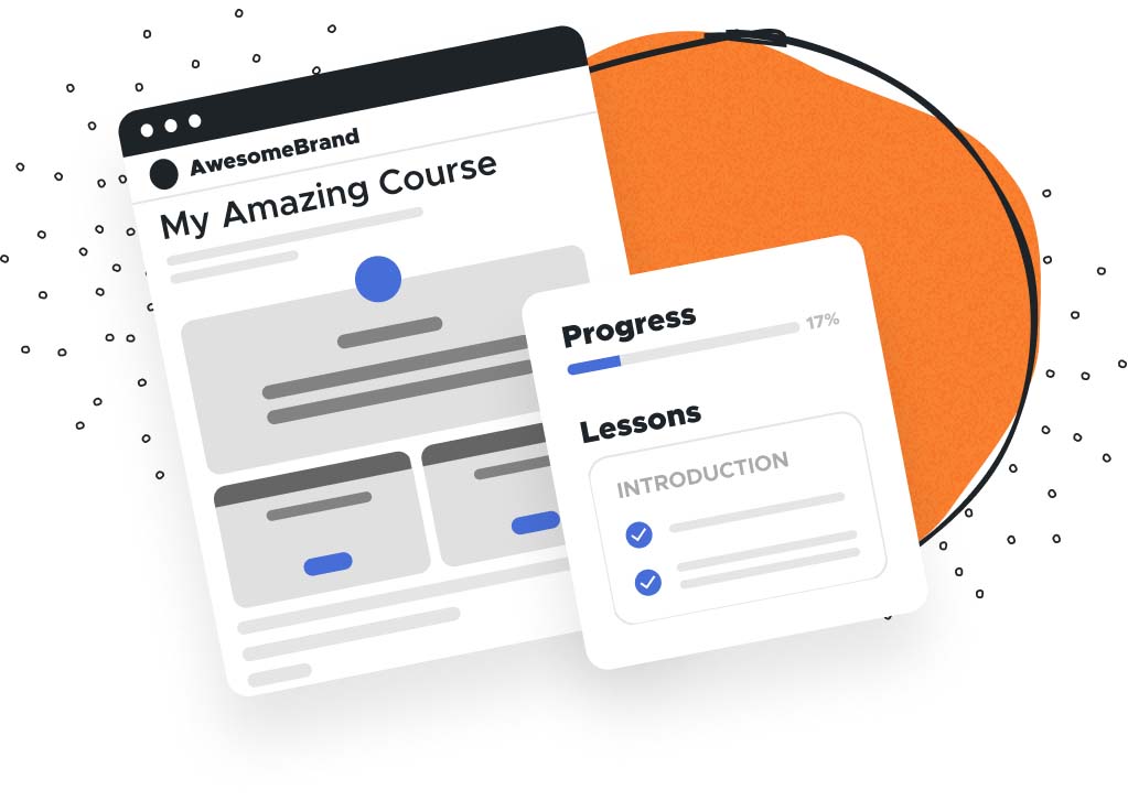 Example course image with lessons and progress bar