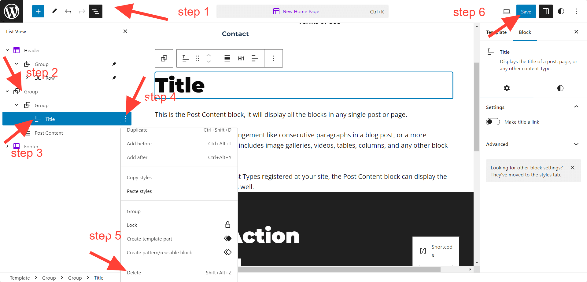 Remove Title From Page