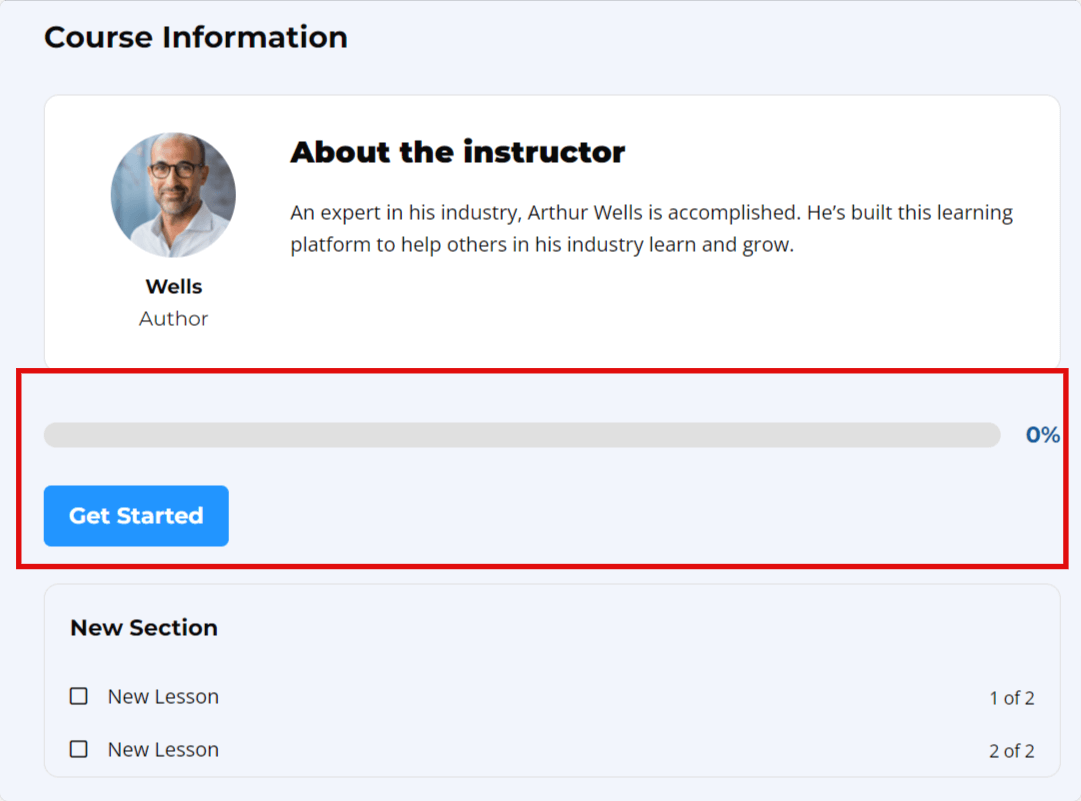 LifterLMS Course Progress with Continue Button
