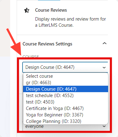 LifterLMS Course Review Settings
