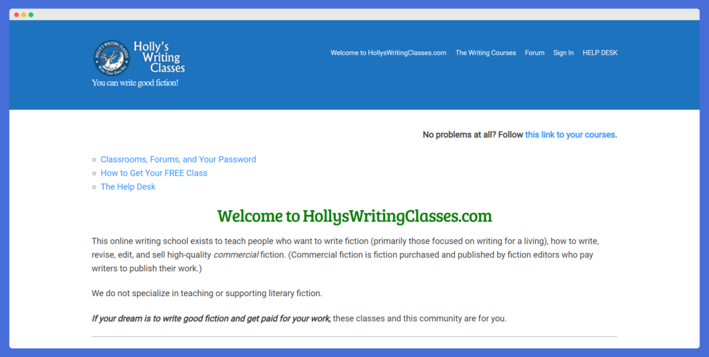 Holly's Writing Class Courses- Teaching methods online