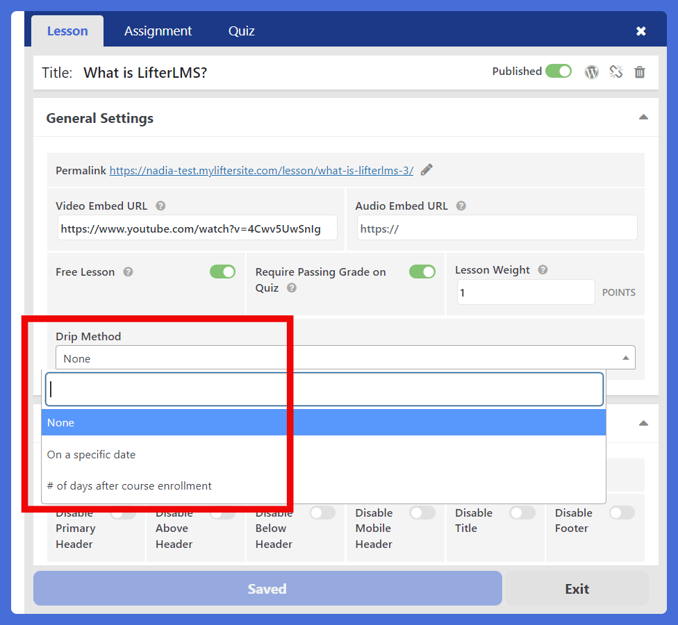 LifterLMS Drip Method