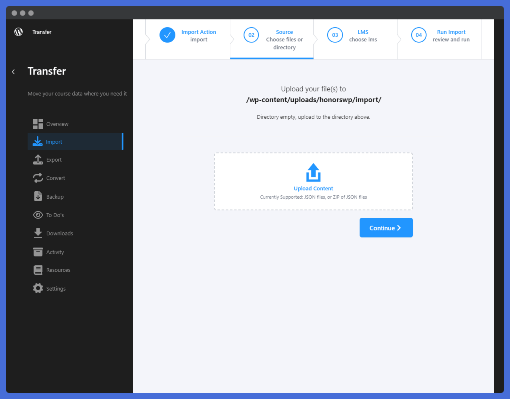 Learndash migration - Import into LifterLMS using Transfer