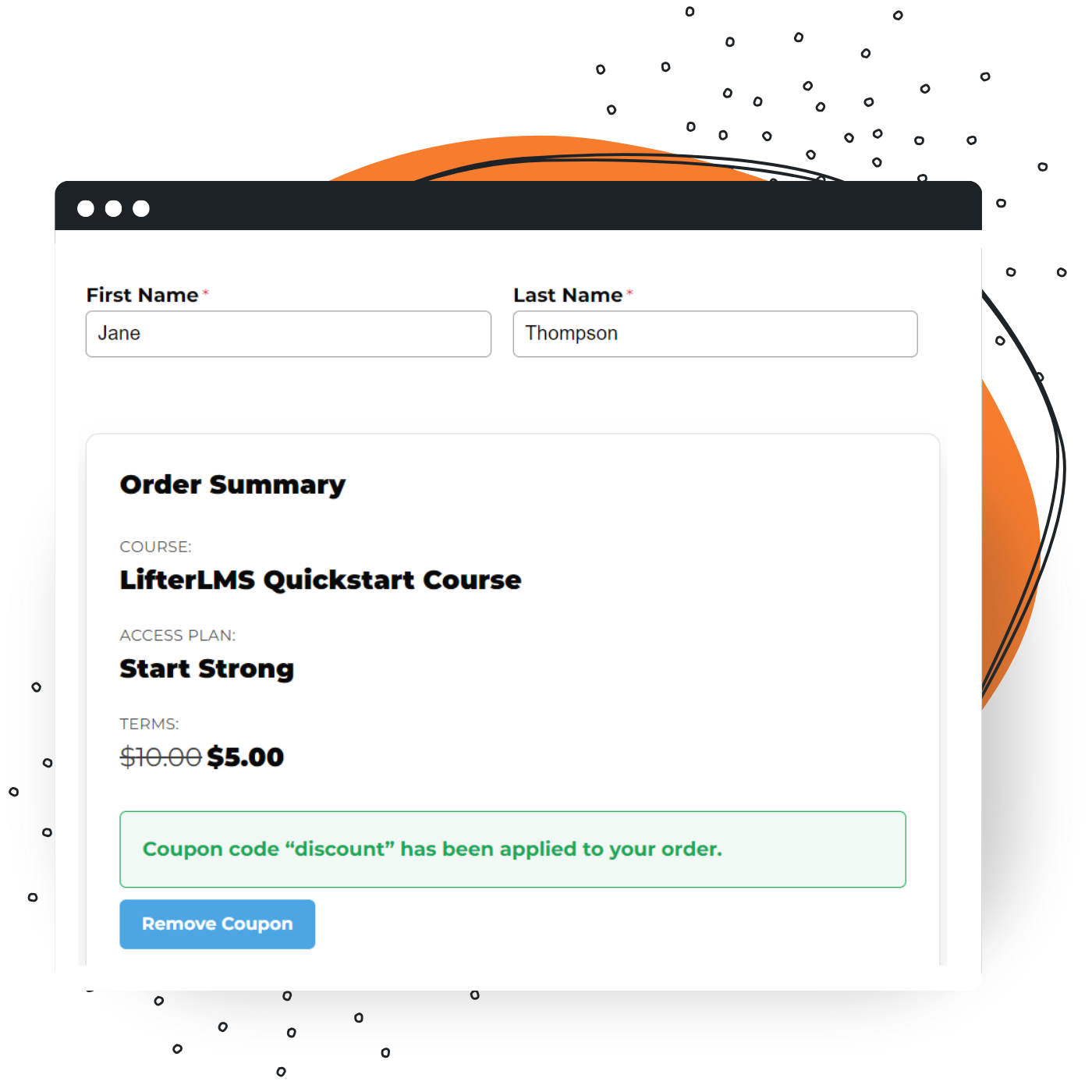 Screenshot of LifterLMS Advanced Coupons automate URL