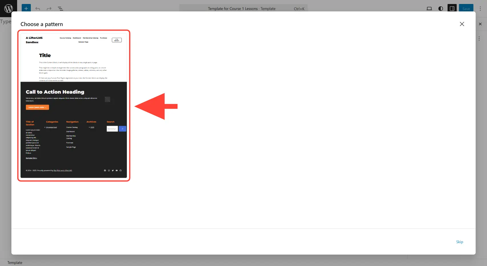 Click any existing template to use as a boiler template
